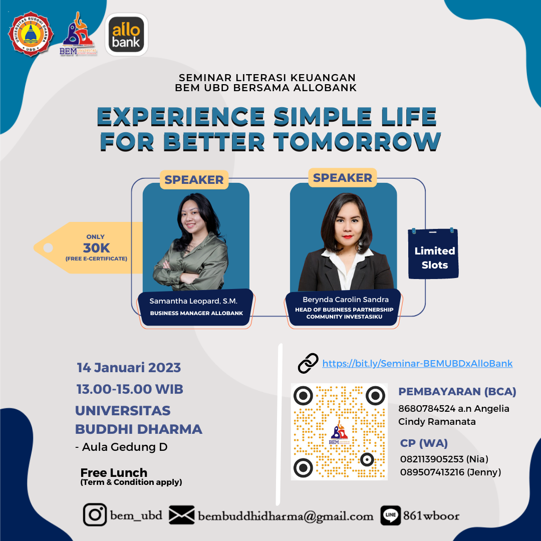 Experience A Simple Life For Better Tomorrow X Universitas Buddhi Dharma 